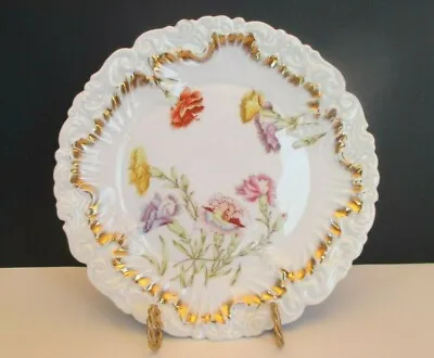 Buy Dresden Antique 9 1/4  White Plate With Floral Pattern, Germany • 120.06£