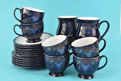 Buy Bundle Of Denby China Baroque Art Noveau Blue Cups Mugs Plates Saucers Unboxed • 69.99£