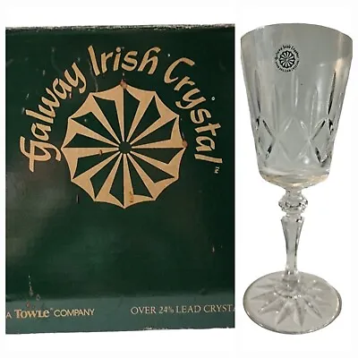 Buy Galway Irish Crystal 24% Lead Crystal Baldmore Design Set Of 4 Wine Glasses 1982 • 47.32£