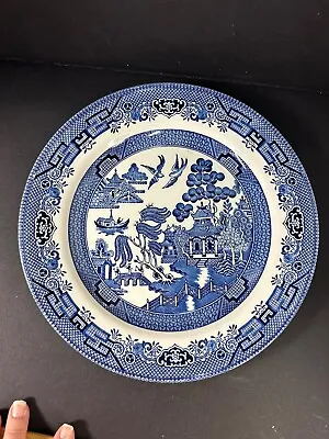 Buy 1 CHURCHHILL Of ENGLAND  BLUE WILLOW 10 1/4  DINNER PLATE Lion Backstamp • 7.67£