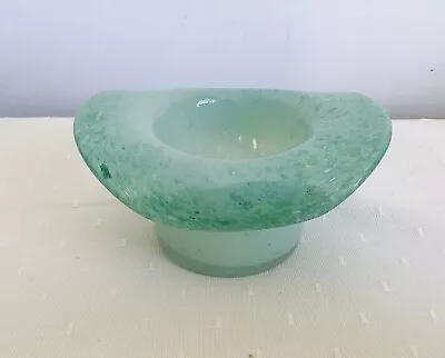 Buy Vasart Scottish Glass 'Top Hat' Posy Bowl, Vase. Green. Acid Etched Mark • 15£