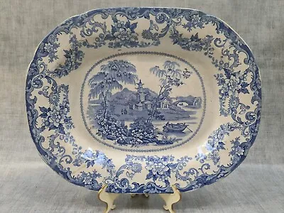 Buy Antique Blue & White Transfer Ware Platter #242 • 49.99£