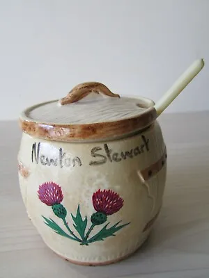 Buy Vintage Manor Ware 'newton Stewart' Preserve Pot Souvenir With Liner & Spoon. • 18.95£