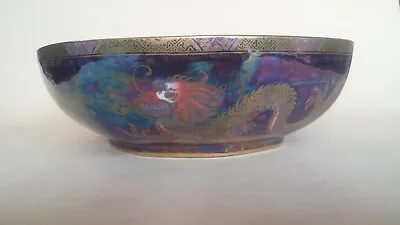 Buy Very Unusual Maling Gilded Lustre Octagonal Bowl With Dragons 3311 • 249.99£