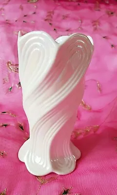 Buy Vase ~ Twist Design ~ White Lustre Ware ~ By Celtic Weave China • 12.99£