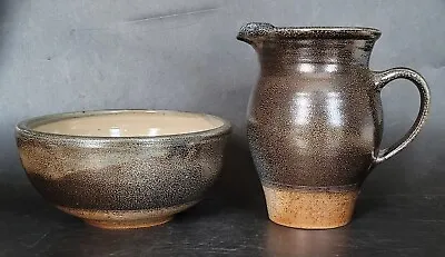 Buy Gus Mableson Studio Pottery Salt Glaze Jug (stamped) And Bowl (unmarked) • 50£