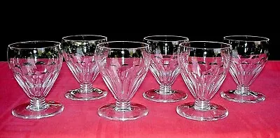 Buy Baccarat Champaubert 6 Wine Crystal Glasses Crystal Cut Art Deco Wine Glasses • 154.17£