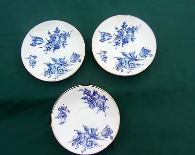 Buy Royal Crown Duchy Blue And White X3 Saucers, Fine Bone China. • 8.99£