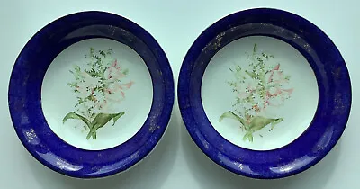 Buy Wood & Sons Trent Bowl - Art Nouveau Semi Porcelain Bowl Floral Blue White X Two • 7£