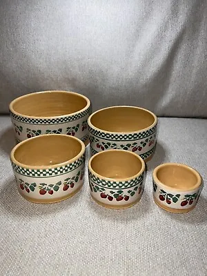 Buy Rare Nicholas Mosse Pottery Strawberry Set Of 5 Crock Nesting Bowls Ireland • 240.12£