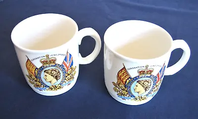Buy Two Queen Elizabeth II Coronation Commemorative Mugs 2nd June 1953 • 6.99£