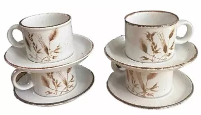 Buy Vintage Ceramic Midwinter Coffee Cup And Saucer X 4 Wild Oats  6.5 Cm Cups • 10£