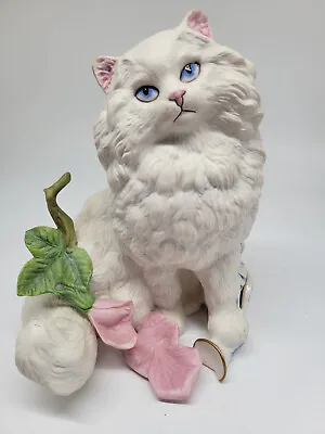 Buy Franklin Mint Michelle Persian Cat Porcelain Figurine Statue Blue Eyes • 37.96£