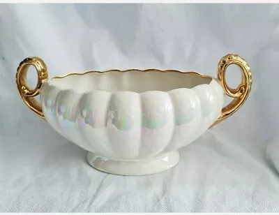 Buy Vintage H.J. Wood..Burslem Pottery Pearlised Lustre Gold Bowl/Vase/Planter  • 30£