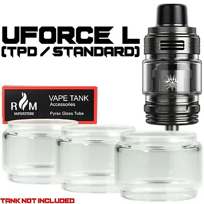 Buy X3 Clear Bubble Glass For Voopoo Uforce L Tank & Drag 4/M100S Kit TPD & Standard • 7.95£