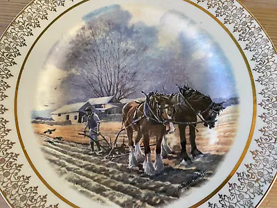 Buy Barratts Fine Tableware Springtime Harrowing Horses Decorative Plate • 3£