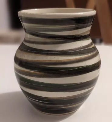 Buy Jo IOW Studio Pottery Totland Green Striped Small Vase (Vintage)  • 3.99£