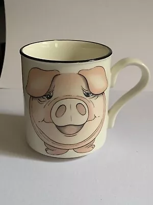 Buy Arthur Wood White Pink Pig  Mug Cup Ceramic Made In England • 3.99£