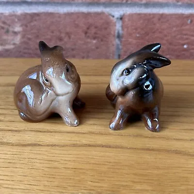 Buy 2 X VINTAGE BESWICK Bunnies  Rabbits 824 Ceramic Collectable Animal Sculpture • 14.99£