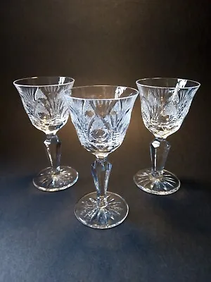 Buy 3 X 1950's Czech Bohemian Crystal Cut Glass Liqueur Cordial Glasses • 8.50£