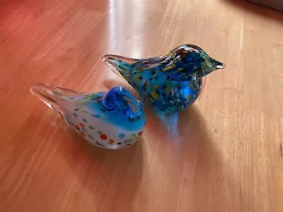 Buy Two Glass Multicoloured Bird Ornaments - CG A07 • 9.99£