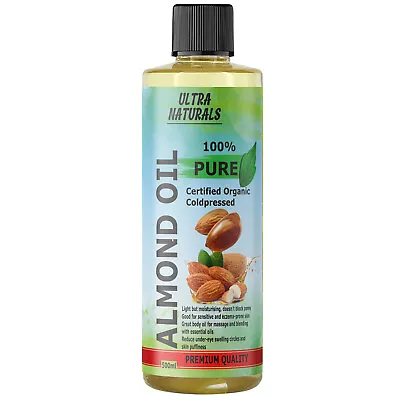 Buy Sweet Almond Oil Organic Cold Pressed Ideal For Massage Skin & Haircare DIY • 15.99£