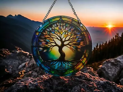 Buy 15cm Celtic Tree Of Life Acrylic Suncatcher Wall Hanging Picture Art Nature Gift • 8.49£