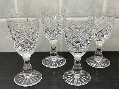 Buy 4 X Sherry/ Port Glasses Crystal Cut Thomas Webb Burlington Pattern Height 4.75” • 22.99£
