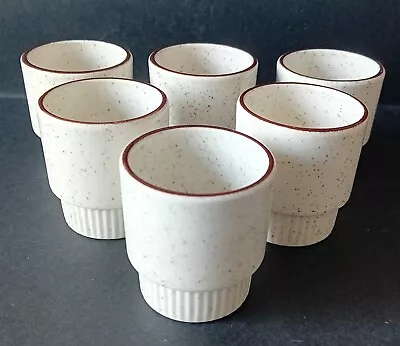 Buy Vintage Poole Pottery Eggcups 1960s Parkstone Speckled Design X 6 Stacking • 10.99£