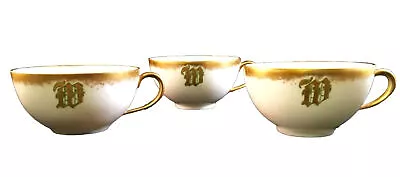 Buy Vintage Set Of 3 Thomas Bavaria Cups Gold Trim Signed Rare Handpainted Germany • 13.89£