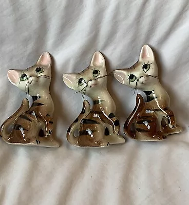 Buy Vintage Porcelain Miniature Trio Of Cats Ornament Figurines (Bone China Taiwan) • 29.99£