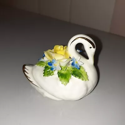 Buy Royal Adderley Bone China England Floral Small Swan 2  Tall X 2.4  X 1.6  • 28.28£