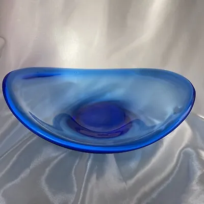 Buy Holmegaard Per Lutken Selandia Art Glass Bowl Dish Cobalt Blue Vintage • 46.37£