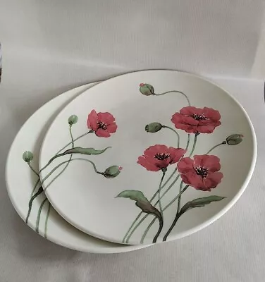 Buy Two Poole Pottery Poppy Large Plate 11  • 12£