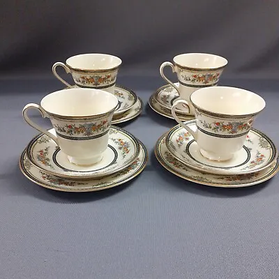 Buy 4 X Minton Stanwood Tea Trios Cups Saucers And Side Plates  • 39.95£