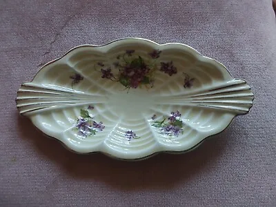 Buy ART DECO - A J Wilkinson Royal Staffordshire Bon Bon Dish Honeyglaze Violets 9  • 10£