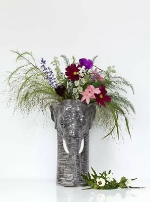 Buy Elephant Flower Vase By Quail Ceramics Wild Animal Pottery Vase • 69.99£