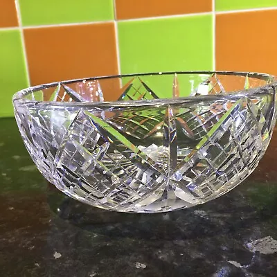 Buy Tudor Diamond Cut Crystal Glass Fruit Trifle Serving Bowl - 18cm / 1.5kg Vintage • 20£