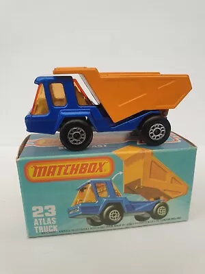 Buy Matchbox Superfast No 23 Atlas Truck Amber Glass Silver Base VNMIB. Original Box • 24.95£