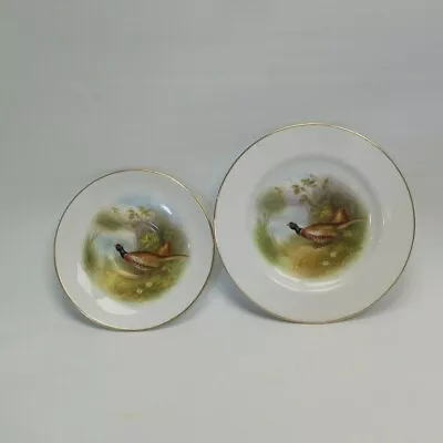 Buy Copeland Spode Hand Painted Saucer And Side Plate Pheasant Pattern Gilded Rim • 22.99£