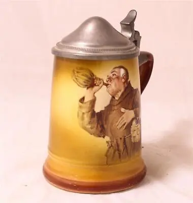 Buy Antique Beer Stein Monk Drinking American Belleek By French China Co. C.1900 • 89.89£
