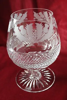 Buy A) Edinburgh Crystal Thistle Pattern - Large Brandy Glass - Signed • 75£