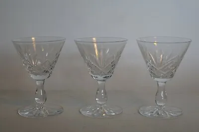 Buy Set Of 3 Good Quality Flared Cut Cocktail / Port Wine Glasses - Possibly Webb • 14.95£