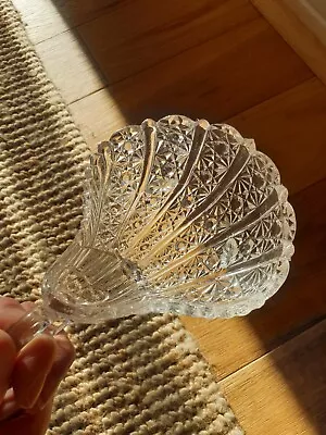 Buy Vintage Faceted Glass Shell Scallop Trinket Candy Soap Dish 50s 60s Style • 7£