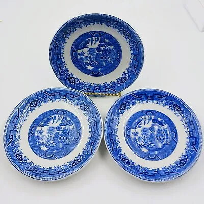 Buy Set Of 3 Shenango China Restaurant Ware Blue Willow Saucers • 14.38£