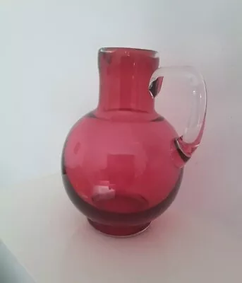 Buy Antique Victorian Cranberry  Glass Water Jug • 29.99£