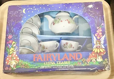 Buy Vintage Fairyland 11 Piece China Child Teaset Cups Saucer Jug Bowl • 19.99£