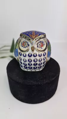 Buy Vintage Cloisonne Enamel Ceramic Owl  2 Inch • 16£