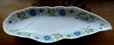 Buy Wedgewood Clementine Bone China Leaf Trinket Tray In White With Blue Flowers • 7.99£