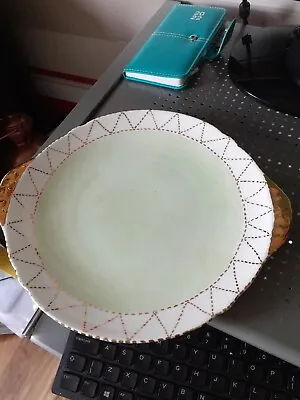Buy Vintage Shelley Hand Painted Fine Bone China Cake Plate Lime Green White • 9.99£
